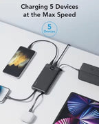 Portable Power Bank 10000mAh – Fast Charging, Built-In Cables & Digital Display